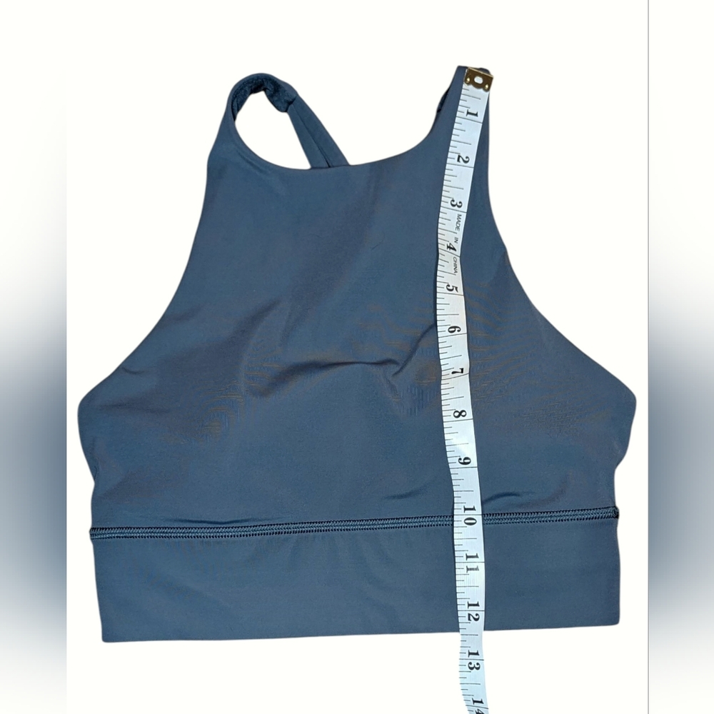 Lululemon Energy Bra High Neck Long Line Iron Blue Size 4 Medium Support - Picture 9 of 12